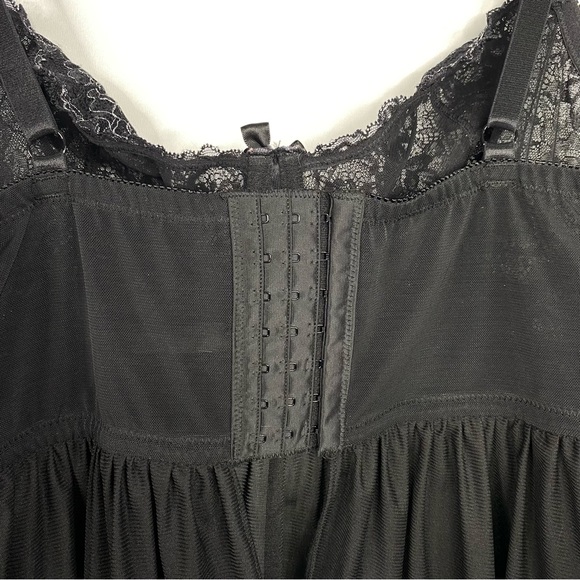 NWOT Torrid 4X Black Silver Lace Babydoll Lingerie Top Underwire - Picture 5 of 5